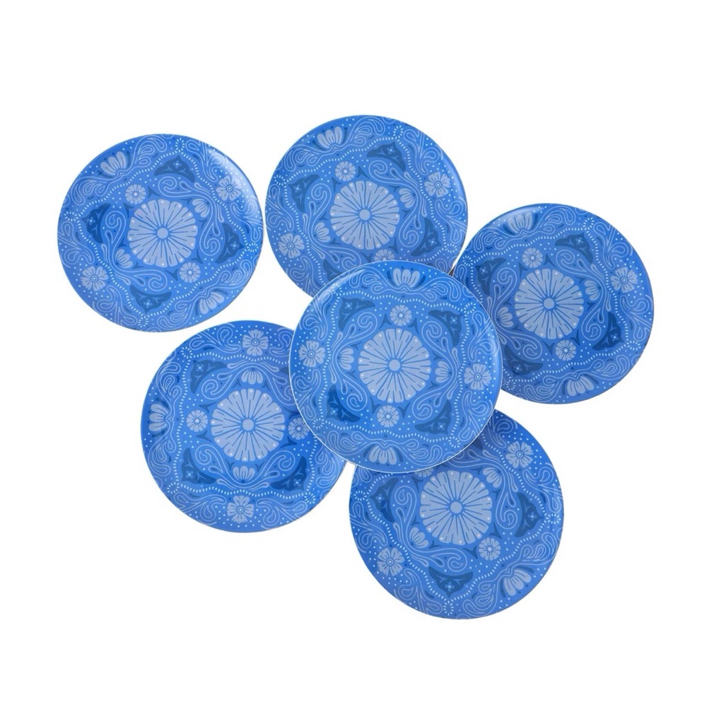 Cook nwt With Color 6pk Melamine Plates Blue